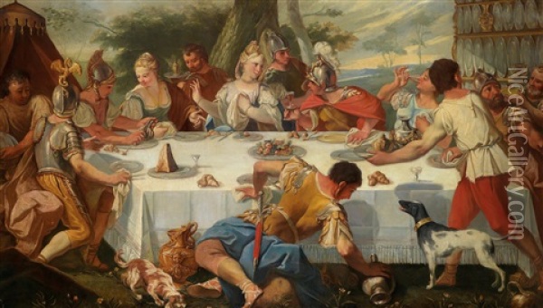 Das Gastmahl Der Kleopatra Oil Painting - Gaetano Zompini