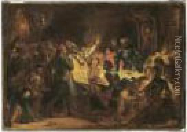 L'assassinat De L'eveque De Liege Oil Painting - Eugene Delacroix