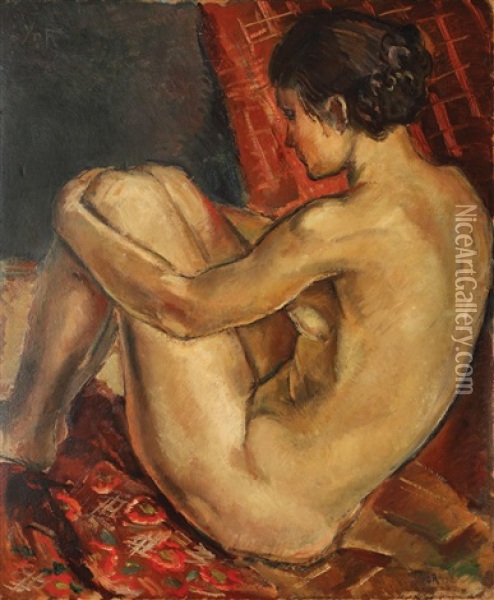 Nud In Atelier Oil Painting - Petre Iorgulescu Yor