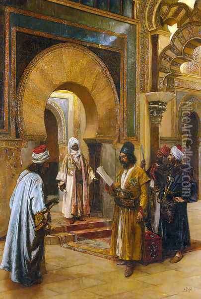 Emmisaries to the Sultan Oil Painting - Clement Pujol de Guastavino