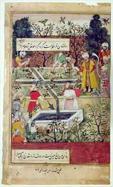 Emperor Babur surveying the establishment of a Garden in Kabul Oil Painting - J. Dorman