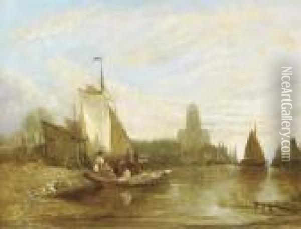 Shipping In The Harbour Of Dordrecht Oil Painting - George Vincent