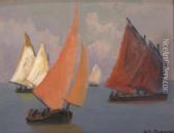 Sail Boats Oil Painting - Stefan Popescu
