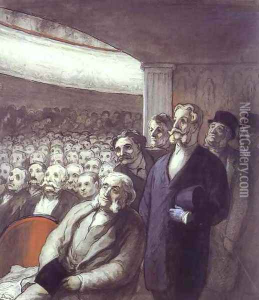 The Spectators Oil Painting - Honore Daumier