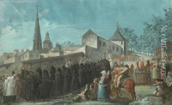 Procesion Oil Painting - Jacques Gamelin