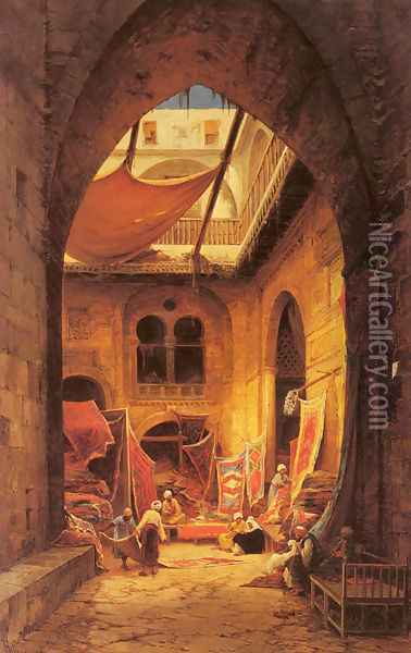 Arab Carpet Merchants Oil Painting - Hermann David Solomon Corrodi