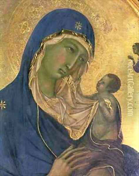Madonna and Child with SS Dominic and Aurea 2 Oil Painting - Buoninsegna Duccio di