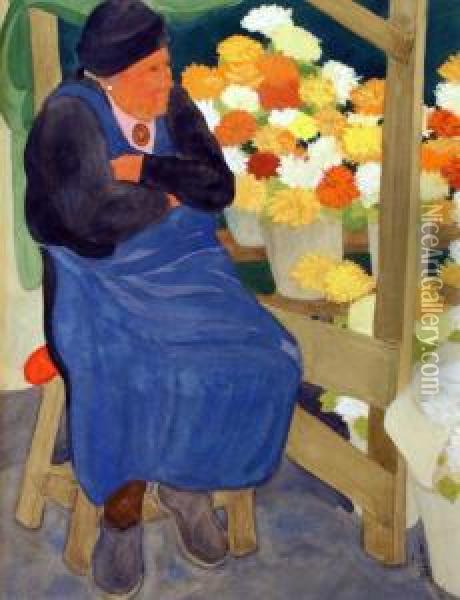 The Flower Seller Oil Painting - Joseph Wrightson McIntyre