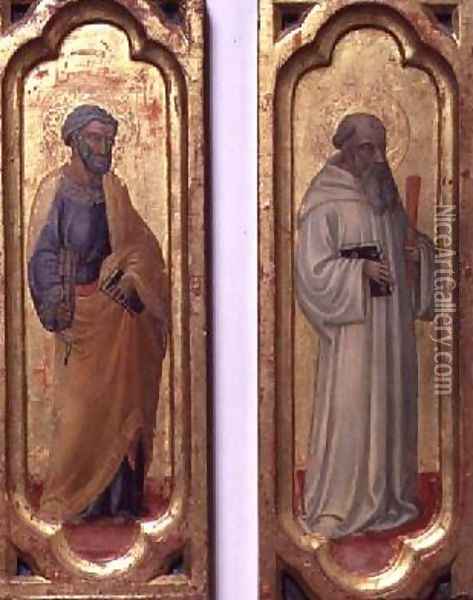 St Peter and St Benedict Oil Painting - Bicci Di Lorenzo