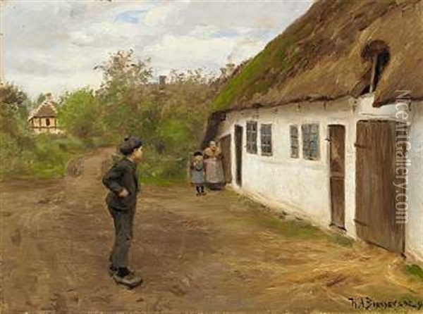 Ska Vi Lege Oil Painting - Hans Andersen Brendekilde