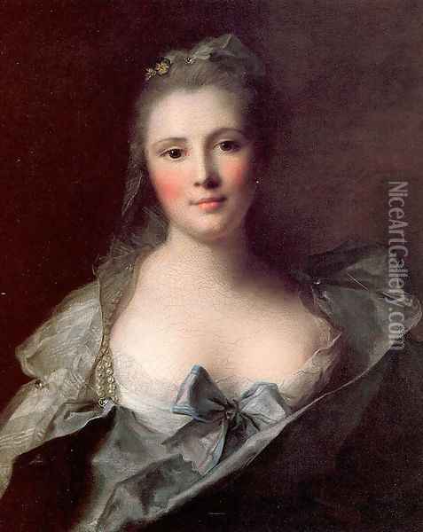 Mademoiselle Marsollier 1757 Oil Painting - Jean-Marc Nattier