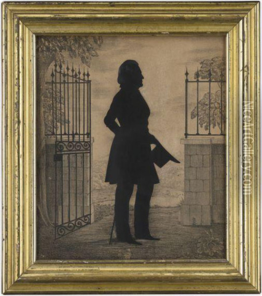 Silhouette Portrait Of John Bell Tilden Oil Painting - William Henry Brown