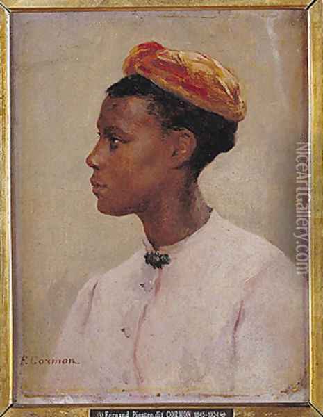 Young Negress Oil Painting - Fernand-Anne Piestre Cormon
