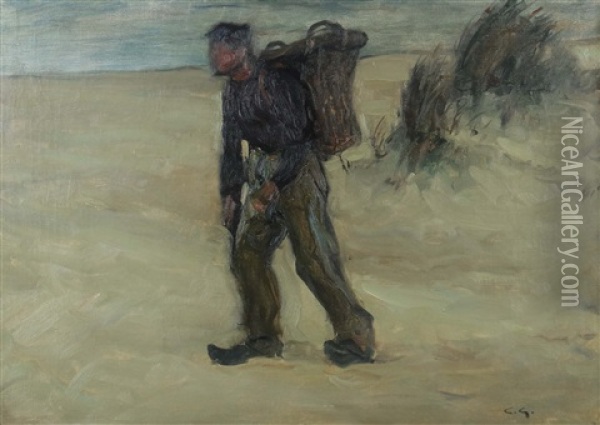 Fischer In Den Dunen Oil Painting - Carlos Grethe