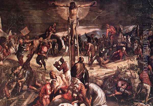 Crucifixion (detail) 1565 Oil Painting - Jacopo Tintoretto (Robusti)