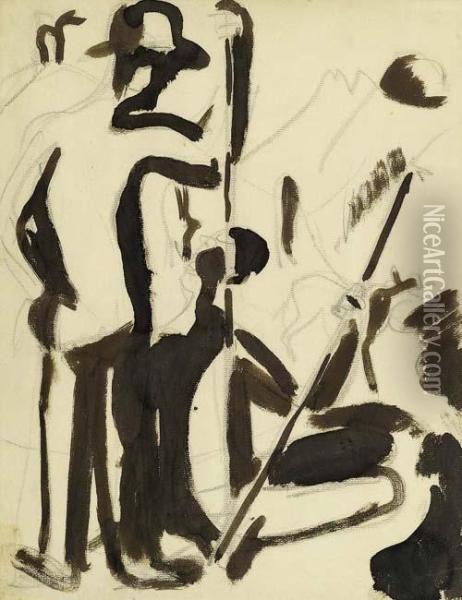 Hirten. Oil Painting - Ernst Ludwig Kirchner
