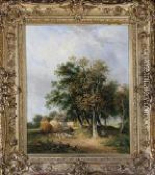 A Country Scene Oil Painting - Samuel David Colkett