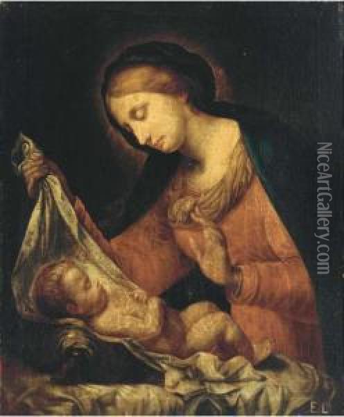 The Madonna Del Velo Oil Painting - Onorio Marinari