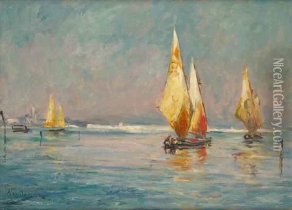La Lagune De Venise En 1933 Oil Painting - Armand Gustave Gerard Jamar