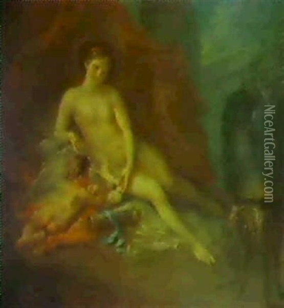 Venus Und Armor Auf Dem Ruhebett Oil Painting - Martin Johann (Kremser Schmidt) Schmidt