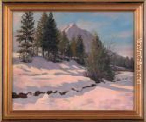 Winter Landscape Oil Painting - Walter Koeniger