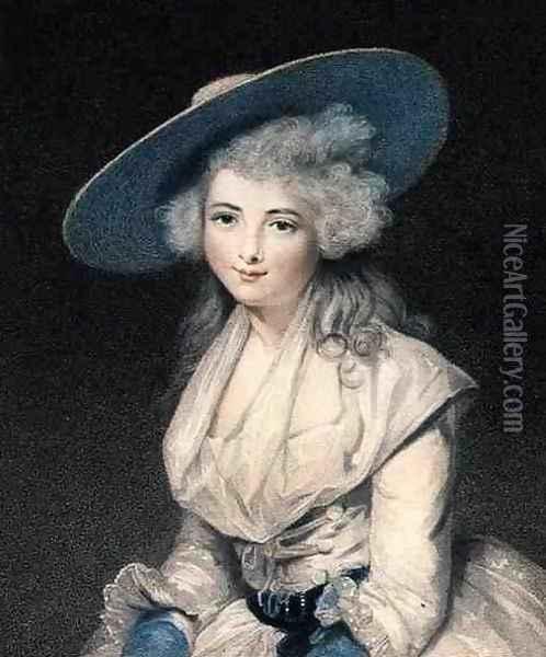 The Honourable Miss Bingham, engraved by Francesco Bartolozzi 1727-1815, pub. by E.M. Diemar, 1786 Oil Painting - Sir Joshua Reynolds
