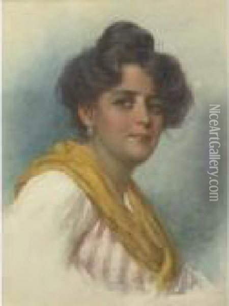 Italian Woman Oil Painting - Eugene de Blaas