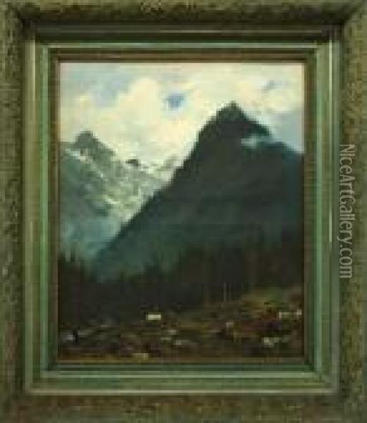 Glacier House Oil Painting - Gaston-Marie-Anatole Roullet