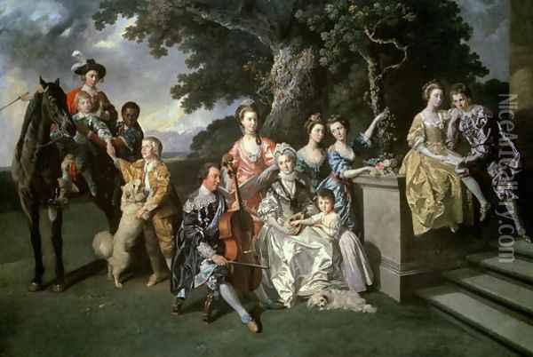 The Family of Sir William Young (1725-88) c.1766 Oil Painting - Johann Zoffany