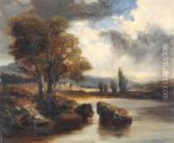 Stormy Lakeland Scene Oil Painting - John Wilson Carmichael