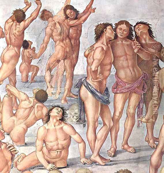 Resurrection of the Flesh (detail) 2 Oil Painting - Luca Signorelli