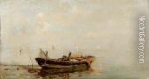 Barca In Laguna Oil Painting - Pietro Fragiacomo