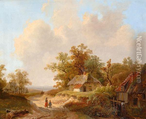 Landscape With Watermill Oil Painting - Willem De Klerk
