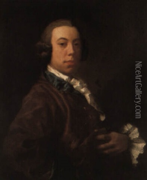 Portrait Of Sir Thomas Saunders Sebright, 5th Bt. Oil Painting - Pompeo Girolamo Batoni