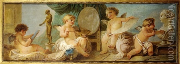 Allegorie De La Peinture Oil Painting - Louis Jean Francois Lagrenee