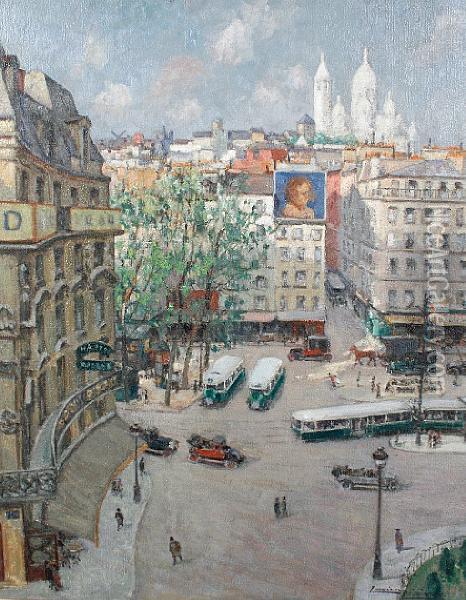 La Place Pigalle Oil Painting - Lucien Lievre