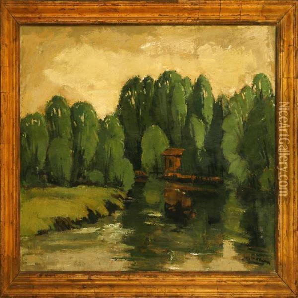 Scenery With Stream Oil Painting - Ernst Zeuthen