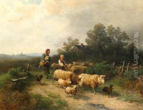 The Young Shepherd Oil Painting - Heinrich Steinike