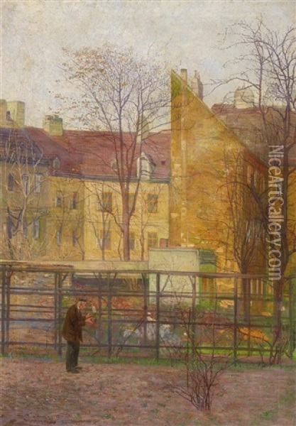 Wiener Hinterhof Oil Painting - Friedrich Koenig