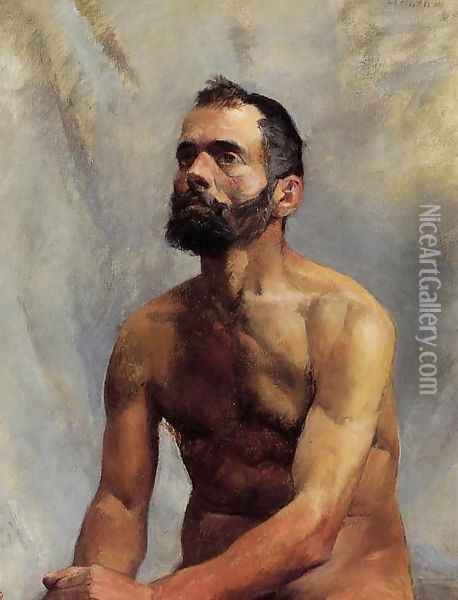 Academic Study 'Nude' Oil Painting - Henri De Toulouse-Lautrec