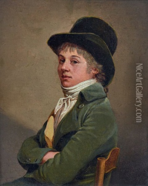 Portrait D'un Jeune Homme En Habit De Chasse Oil Painting -  Romany (Adele Romanee)
