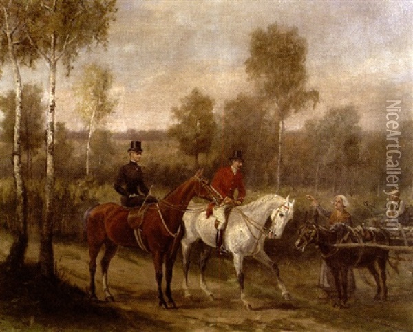 L'amazone Et Le Cavalier Oil Painting - Adhemar Louis de (Vicomte) Clermont-Gallerande