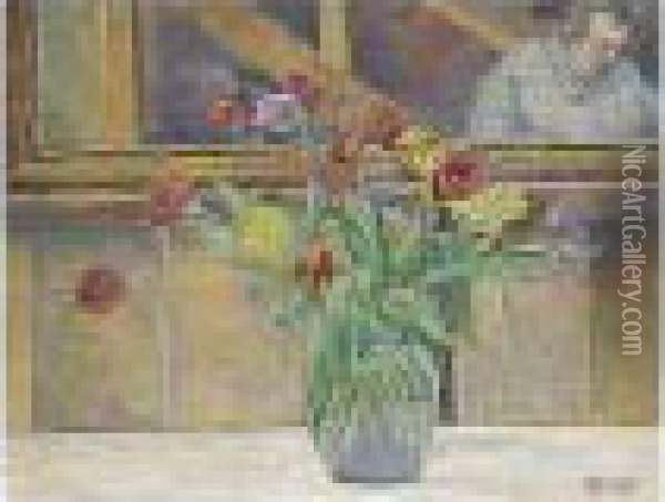 Tulips Oil Painting - Lucien Pissarro