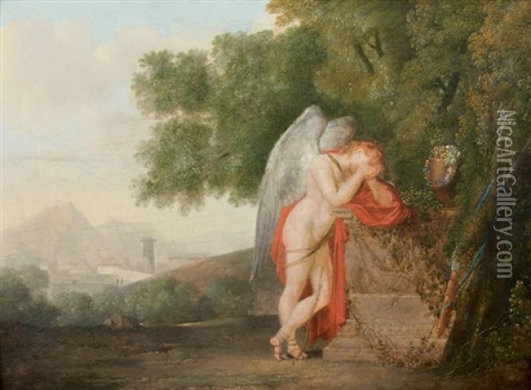 Eros Oil Painting - Jean-Baptiste Mallet