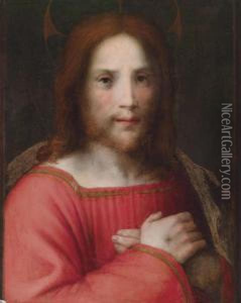 Christ As Salvator Mundi Oil Painting - Domenico Puligo