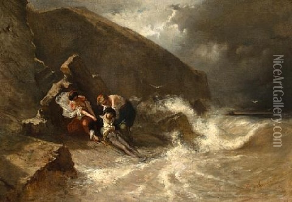 The Rescue Of Don Juan Oil Painting - Charles Edouard de Beaumont