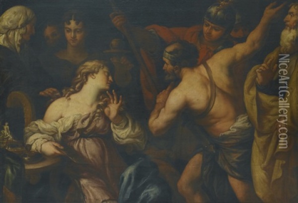 Semiramis Called To Arms Oil Painting - Francesco Rosa