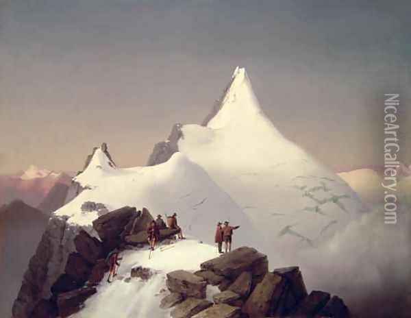 View of the Grossglocker mountain Oil Painting - Marcus Pernhart
