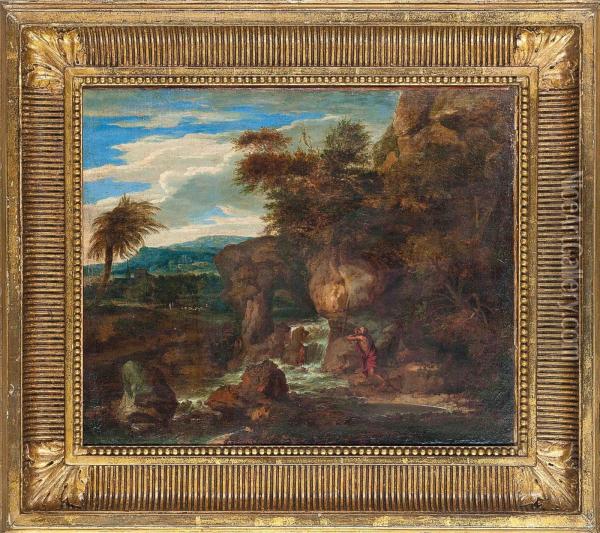 Saint Jerome In The Wilderness Oil Painting - Gaspard Dughet Poussin