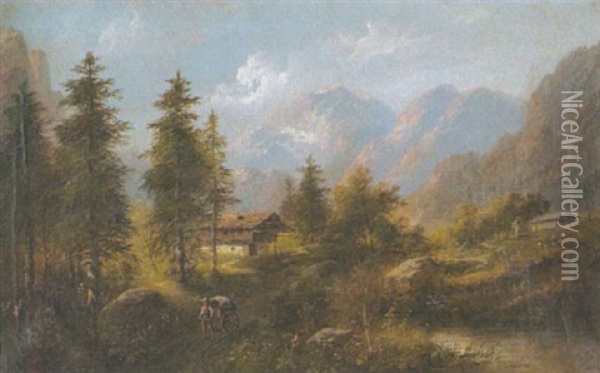 Partie Aus Baiern Oil Painting - Eduard Boehm
